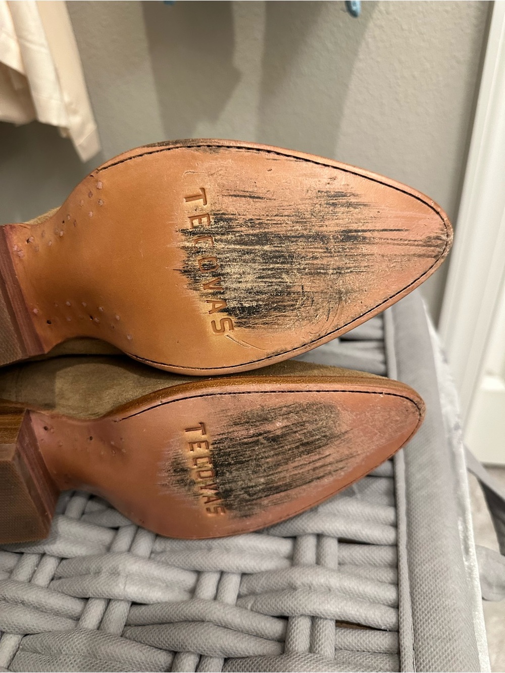 Tecovas Taylor Suede Booties in Latte - Picture 14 of 15